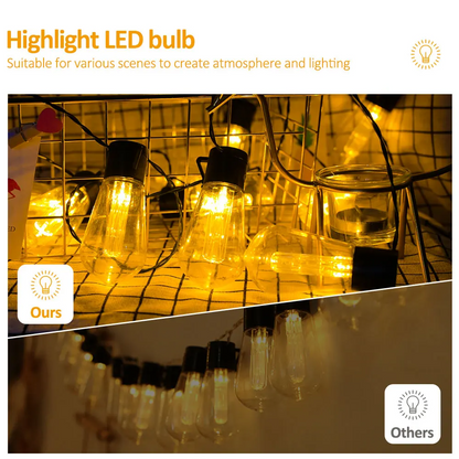 28FT 20 Bulbs Shatterproof Bulbs Patio Solar Lights with Remote