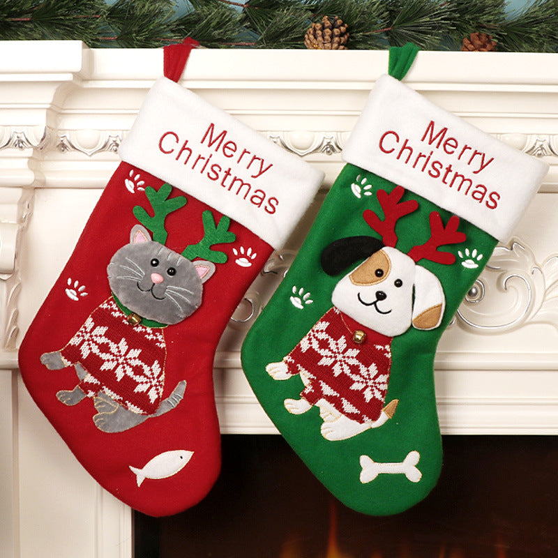 Cute Cat And Dog Christmas Socks