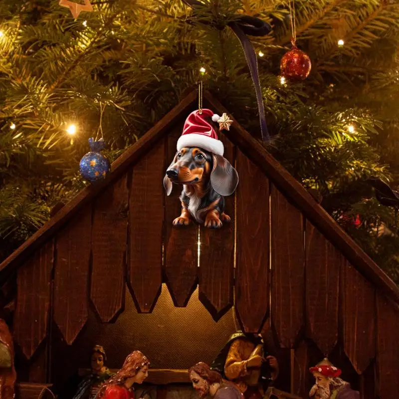 Christmas Tree Hanging Ornaments Dachshund Dog Shaped Pendants - product image 5