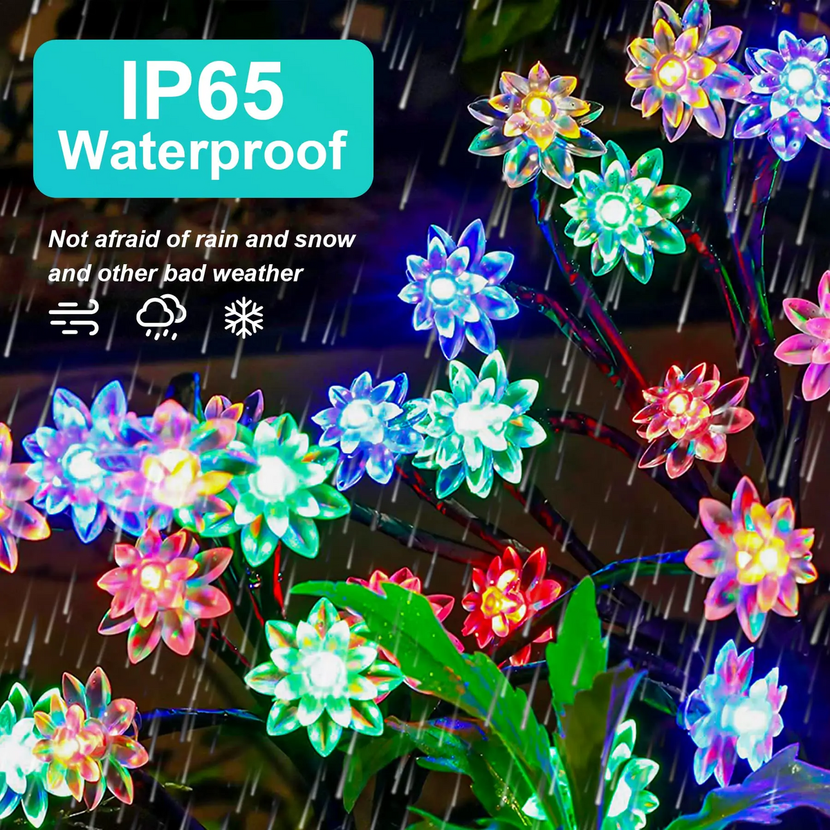 Solar Powered Flower Lamp Garden Lights