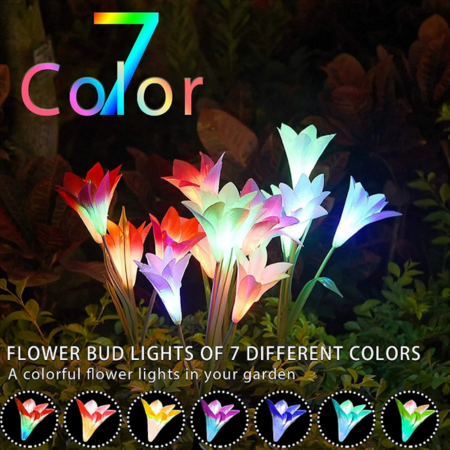 Artificial Lilies Waterproof LED Solar Garden Light