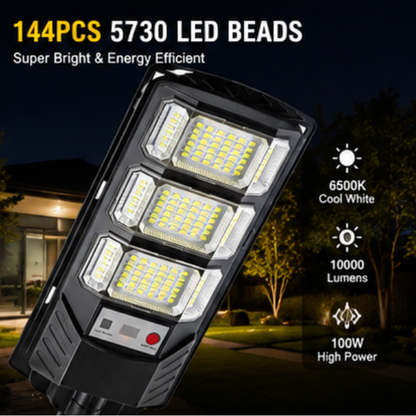 Solar LED Street Lights Outdoor - 2 Pack Waterproof Security Flood Lights with Remote Control