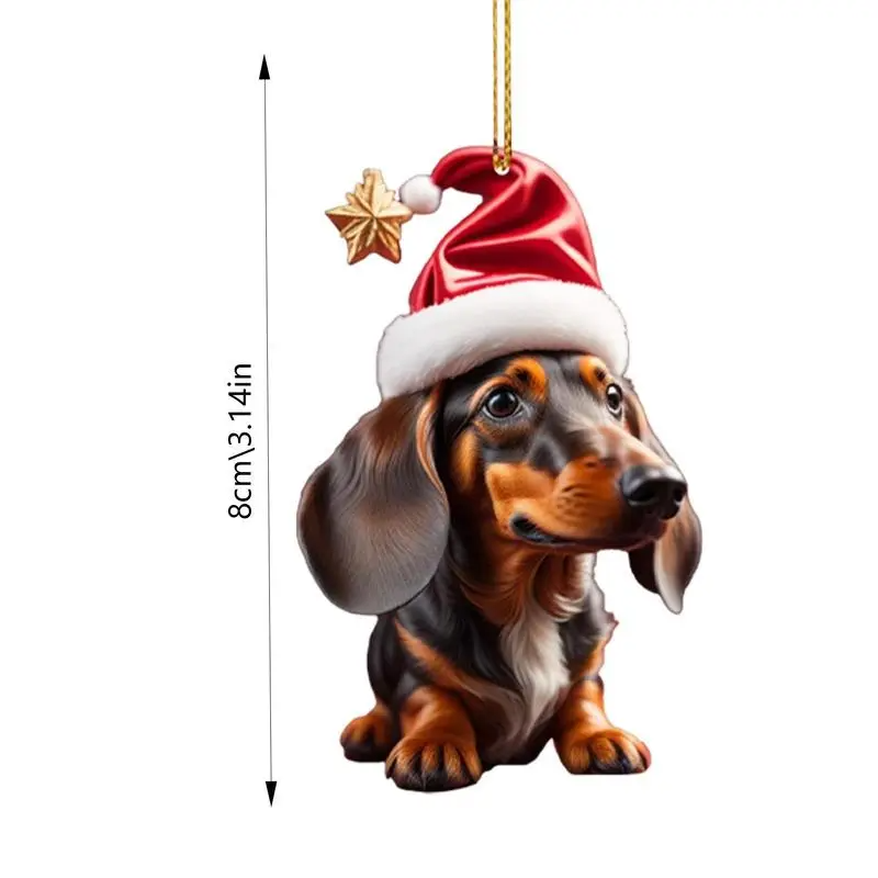 Christmas Tree Hanging Ornaments Dachshund Dog Shaped Pendants - product image 6