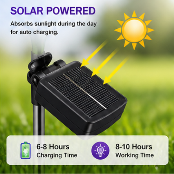 Solar Morning Glory Flower Lights- 2 Pack LED Garden Pathway Lights with 8 Lighting Modes