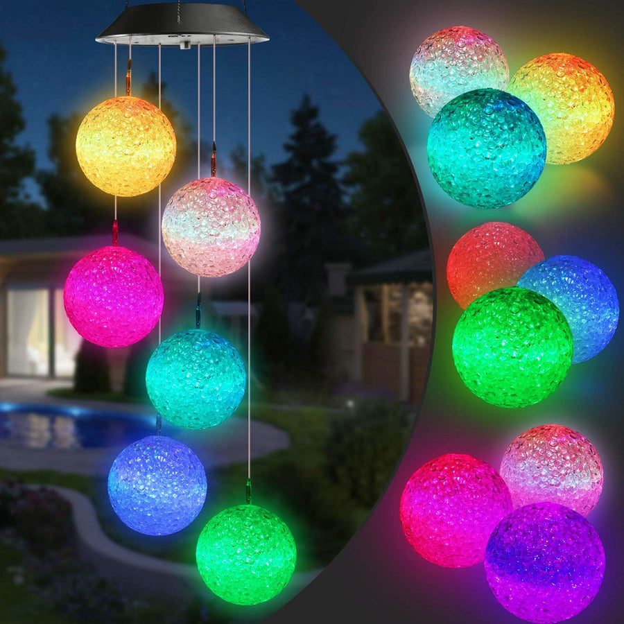 Solar Wind Chimes - Color-Changing LED Hanging Garden Lights