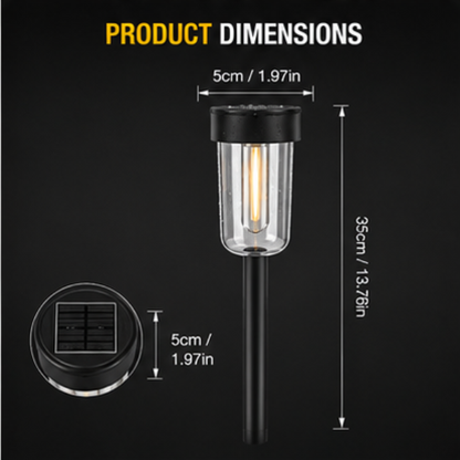Solar Pathway Lights Outdoor - 4 Pack Waterproof Warm White Garden Lights