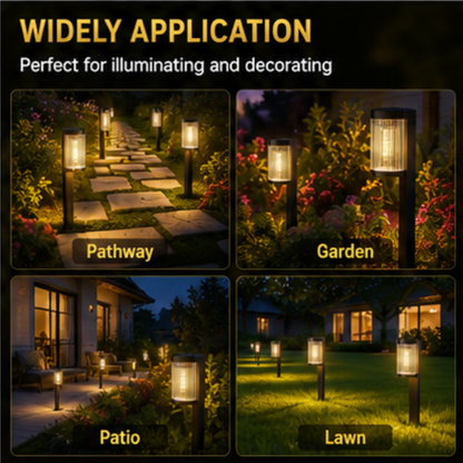 Solar Pathway Lights - 2 Pack Modern LED Garden Lights with 15H Runtime