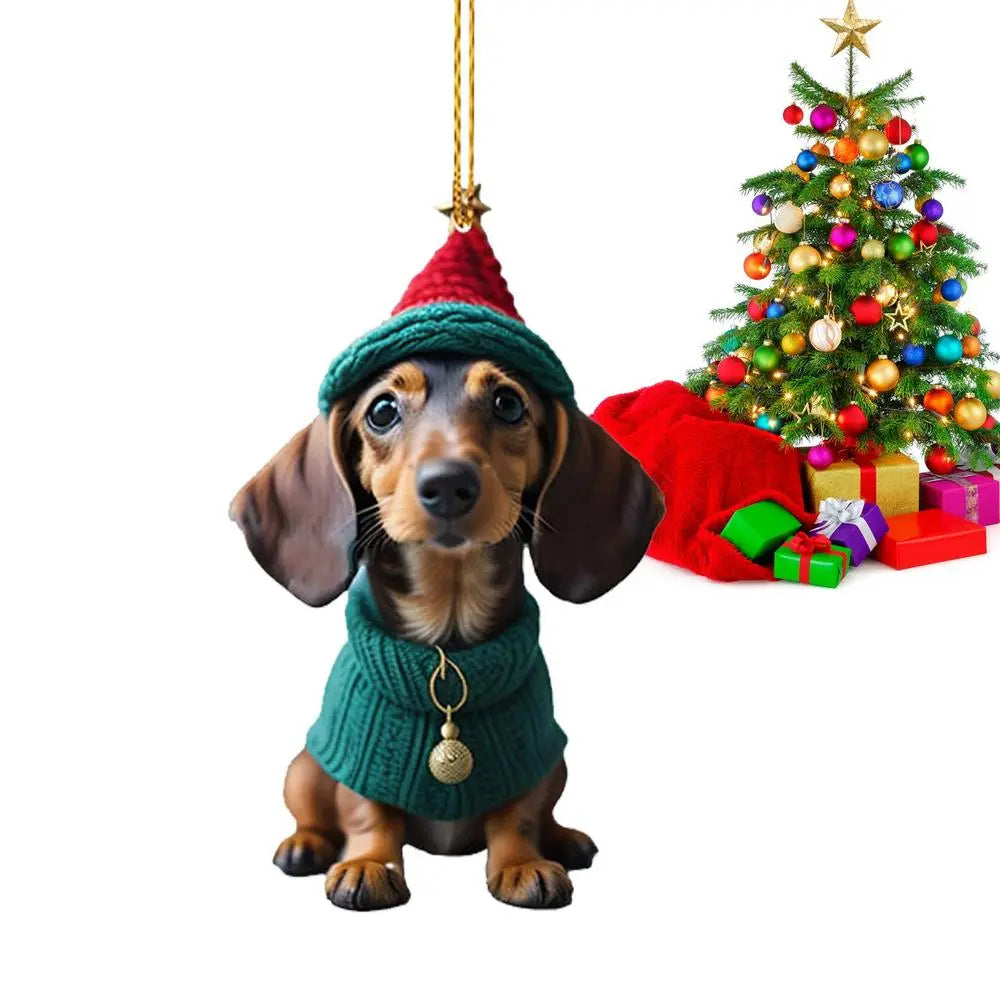 Christmas Tree Hanging Ornaments Dachshund Dog Shaped Pendants - product image 8