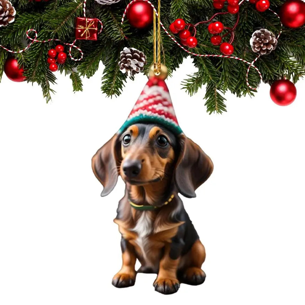 Christmas Tree Hanging Ornaments Dachshund Dog Shaped Pendants - product image 12